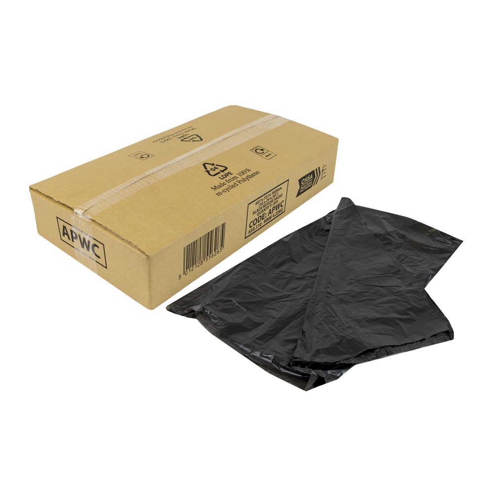 LD39002A 10kg Medium Duty Black Sacks 18"x29"x39"